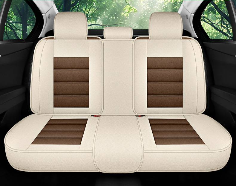 New Car Seat Cushion for All Seasons, Cartoon Fully Surrounded Linen Fabric Seat Cover, Source Factory Foreign Trade Wholesale