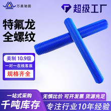 美制特氟龙螺栓a193b7全螺纹螺柱b16l7特氟龙双头螺栓螺丝螺杆