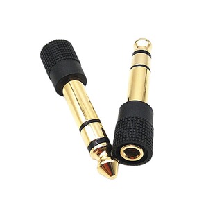 Copper gold-plated audio 6.5 to 3.5 adapter microphone microphone 3.5mm female to 6.35 male plug small to large