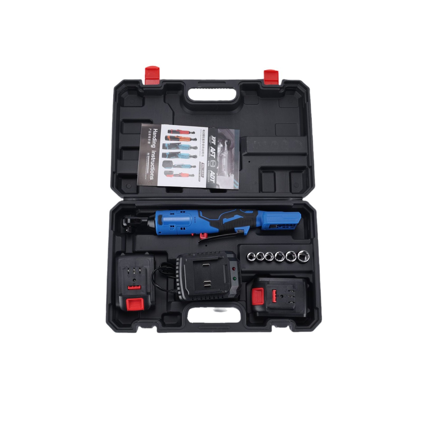 Transfronterizo 21v multifunción sin escobillas llave de trinquete eléctrica recargable 90 grados de ángulo de litio hacia llave eléctrica