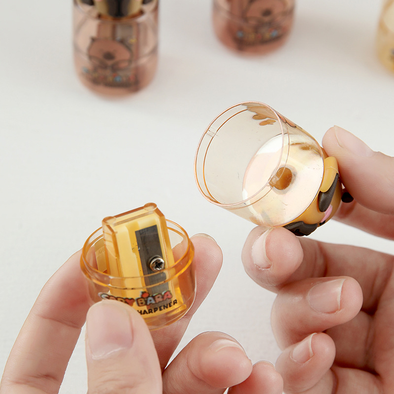 Nuevo producto Capi capibara sacapuntas dibujos animados lindo muñeco sacapuntas de silicona sacapuntas portátiles para estudiantes de escuela primaria