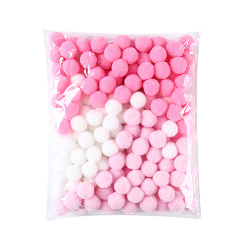 Handmade diy pom pom high elastic gradient color pom pom kindergarten children material package plush pom pom jewelry accessories