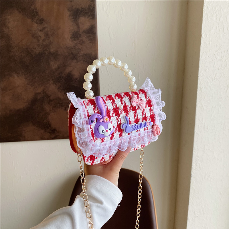 Nuevos bolsos infantiles coreanos bolsos de princesa bolsos de cadena bolsos de perlas bolsos de arco bolsos casuales para niñas