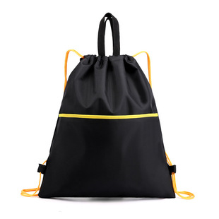 Portable Drawstring Backpack Waterproof Drawstring Pocket Backpack Men's and Women's Sports Fitness Bag Large Capacity Travel Backpack logo
