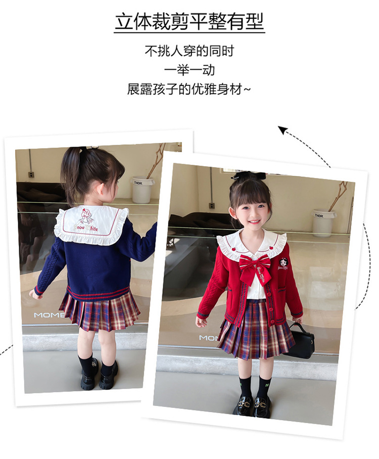 Niña otoño vestido 2022 nuevo niño aire chic suéter overfalda otoño bebé JK uniforme set pic 4
