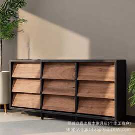复古老榆木九斗柜入户玄关实木收纳柜抽屉式中药柜靠墙餐边柜书架