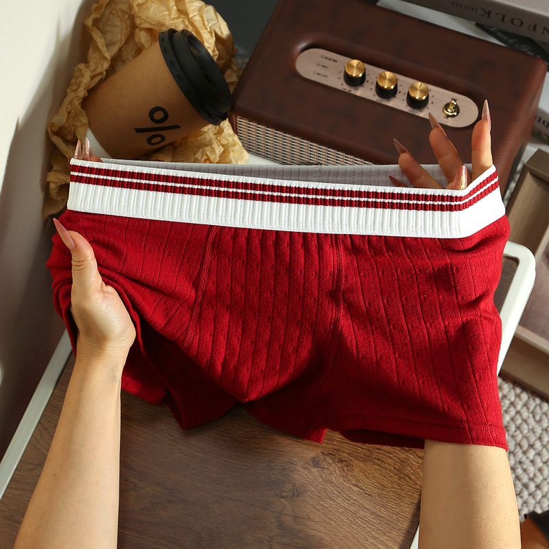 [single pack] manufacturers men's underwear cotton plain jacquard simple fashion comfortable breathable boxers wholesale