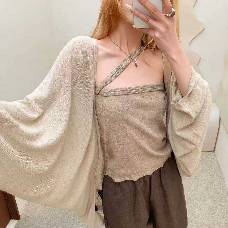 In-Stock Tencel Linen Solid Color Batwing Sleeve Loose Lightweight Breathable Knit Cardigan 26 Summer New Style Lazy Cardigan In-Stock Tencel Linen Solid Color Batwing Sleeve Loose Lightweight Breathable Knit Cardigan 26 Summer New Style Lazy Cardigan