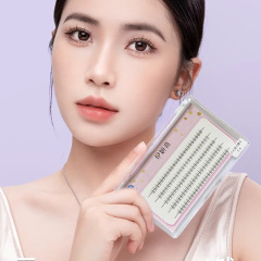 小火苗下睫毛單簇分段式女自然仿真假睫毛透明梗漫畫眼睫毛自嫁接