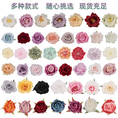 廠家直銷玫瑰花頭 婚慶婚禮花牆DIY裝飾永生花拍攝道具人造玫瑰花