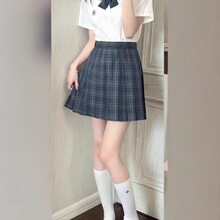 jk制服学生正装蓝格日系校园男女均可正统格裙制服短裙裙蓝格海苔