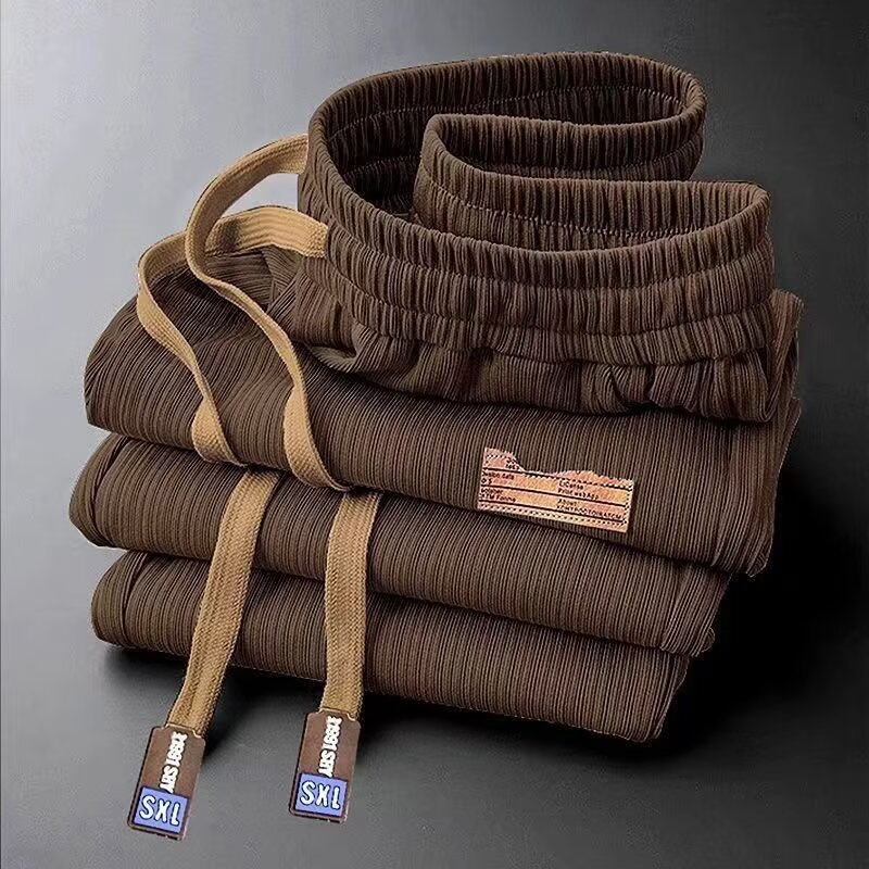 Ice Silk Straight Leg Pants Men's Summer Thin Trendy Brand High-end Wide Leg Pants Ice Cool Loose Sports Casual Long Pants