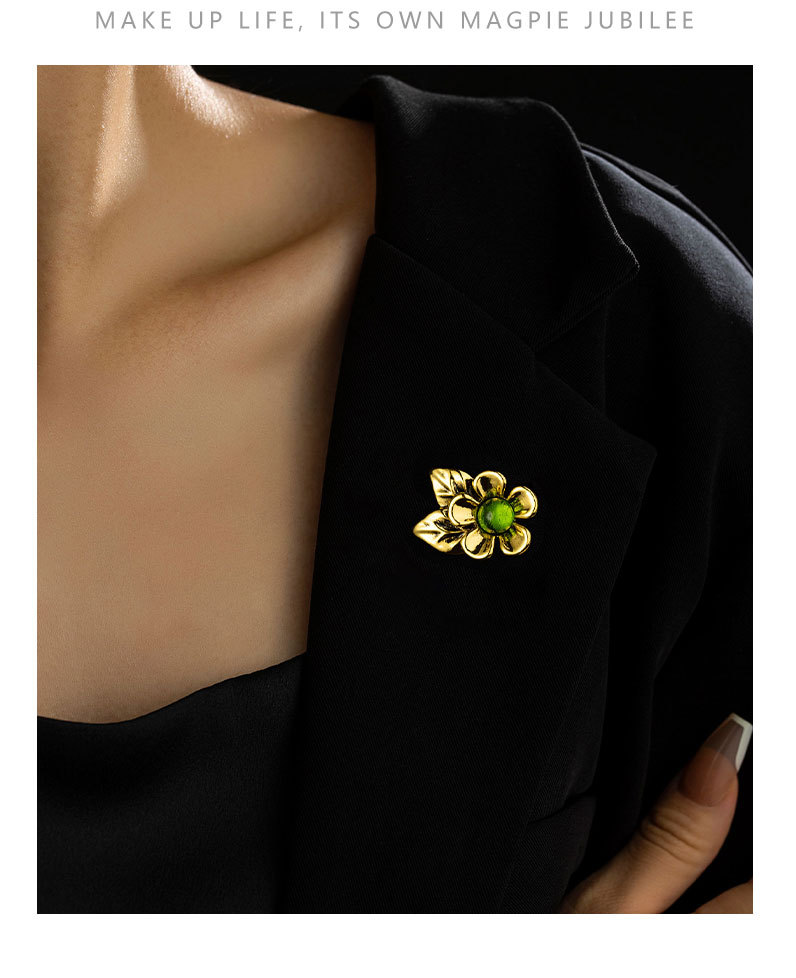 中古风优雅花朵胸针复古文艺气质花卉别针旗袍配饰小众