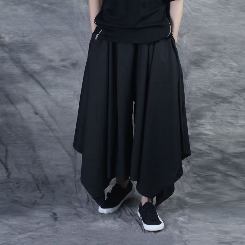Yamamoto Culottes Loose Antique Pants Skirt Irregular Horn plus size Wide Leg Niche Men's Casual Trendy Japanese Style Skirt Yamamoto Culottes Loose Antique Pants Skirt Irregular Horn plus size Wide Leg Niche Men's Casual Trendy Japanese Style Skirt