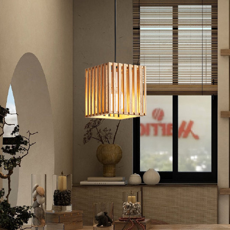 Lámpara colgante de estilo chino del sudeste asiático, simple y única, para restaurante especializado en arte de bambú tatami japonés, iluminación de casa de campo, barra de bar, sala de estudio