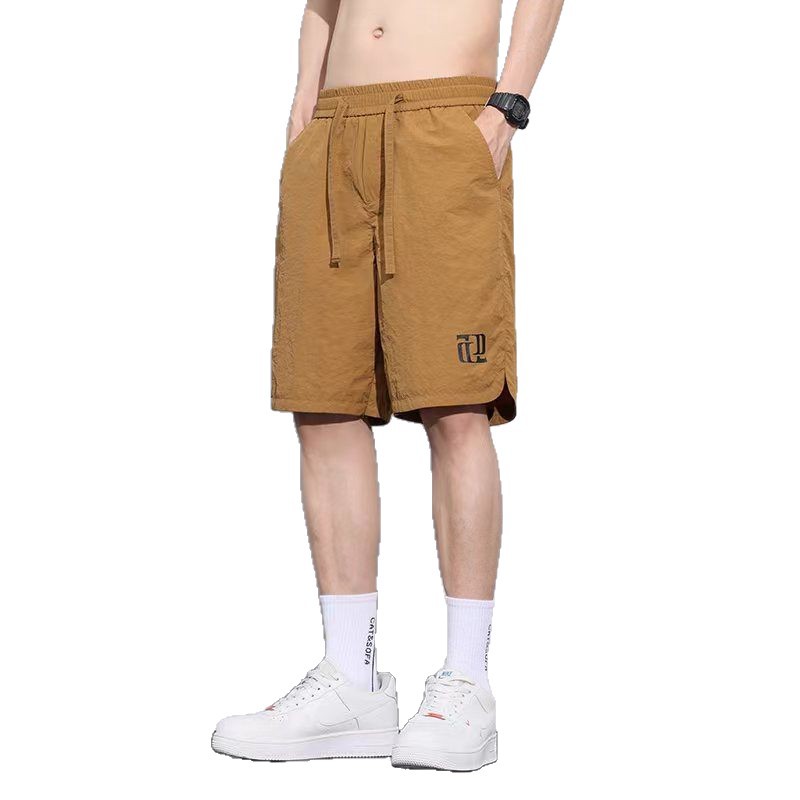 Camisas menos ropa nuevo verano suelto seda de hielo seda de hielo velocidad herramientas pantalones cortos delgados pantalones rectos casuales de cinco puntos