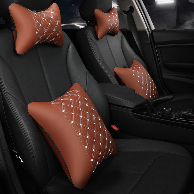 자동차 머리 받침 목 베개 한 쌍의 자동차 허리 세트 4 피스 자동차 베개 시트 베개 도매