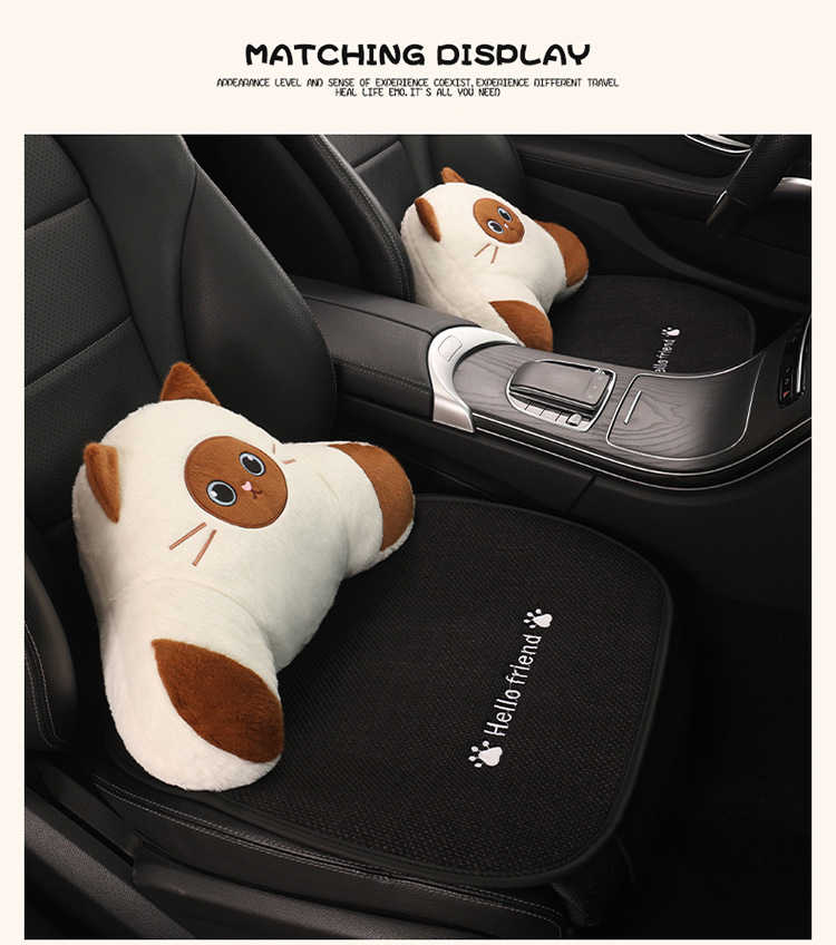 Car Seat Cushion, Universal for All Seasons, Linen Car Seat Cushion Cover, Full Cotton and Linen Breathable Female Car Cushion, Car Seat Cover Single Piece