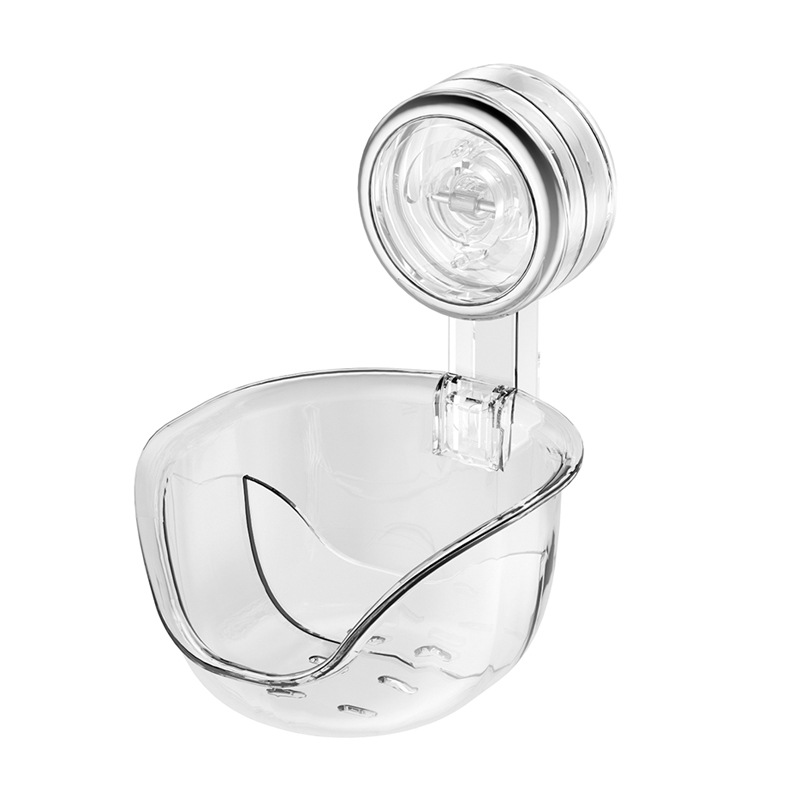 Caja de almacenamiento de polvo de huevo de maquillaje de ventosa tipo pared sin agujeros de drenaje del baño soporte de ventilación estante de almacenamiento