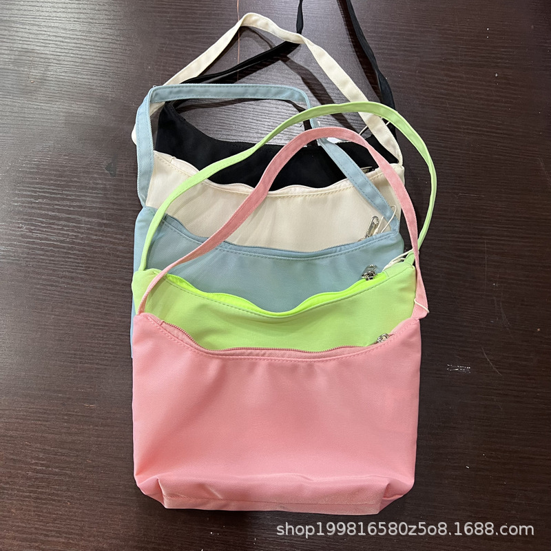 Korean New Ins Armpit Bag Small Shoulder Nylon Bag Designer Handbag Macaron Mobile Phone Storage Cloth Bag