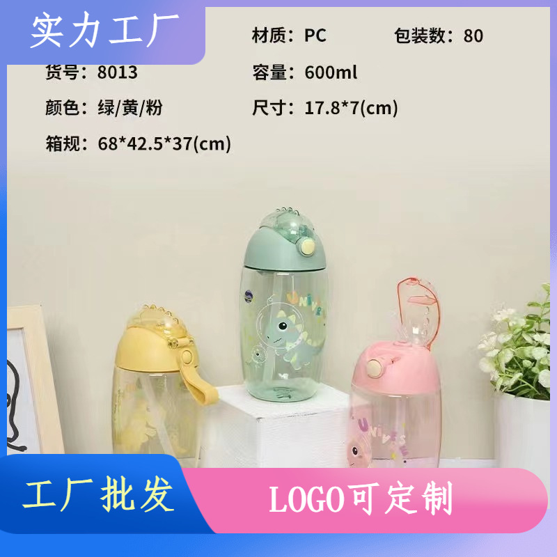 Weilong 2023 nueva celebridad en línea de dibujos animados taza de agua 600ml niños portátil lindo taza correa de paja taza de impresión