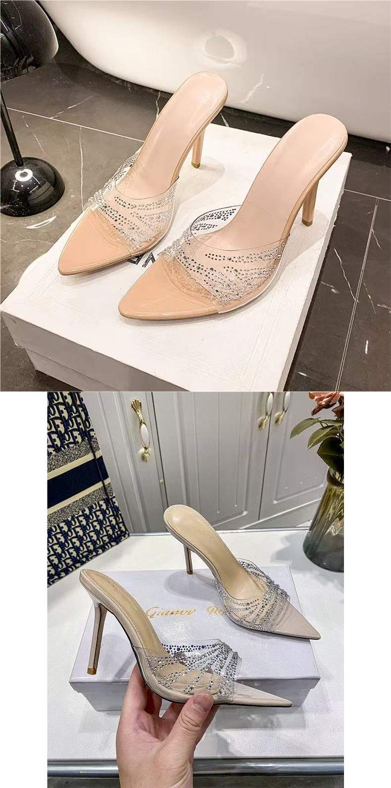 Women's High-heeled Shoes Thin Heels And Open Toe, 2025 Summer New Style, Fish Mouth Sandals For Outdoor Wear, Sexy_vogvips.com