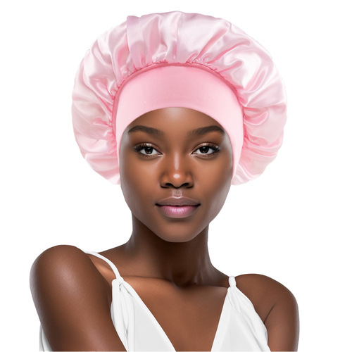 Best-selling solid-color wide elastic adult sleep cap, unisex fashionable hair care beauty bath cap, chemo hair cap