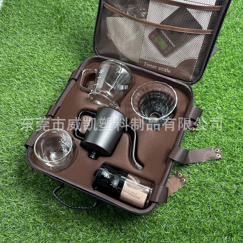 Conjunto de 8 piezas para compartir cafetera de café, taza de filtro de café, molino de mano, cajas de regalo de molino de café