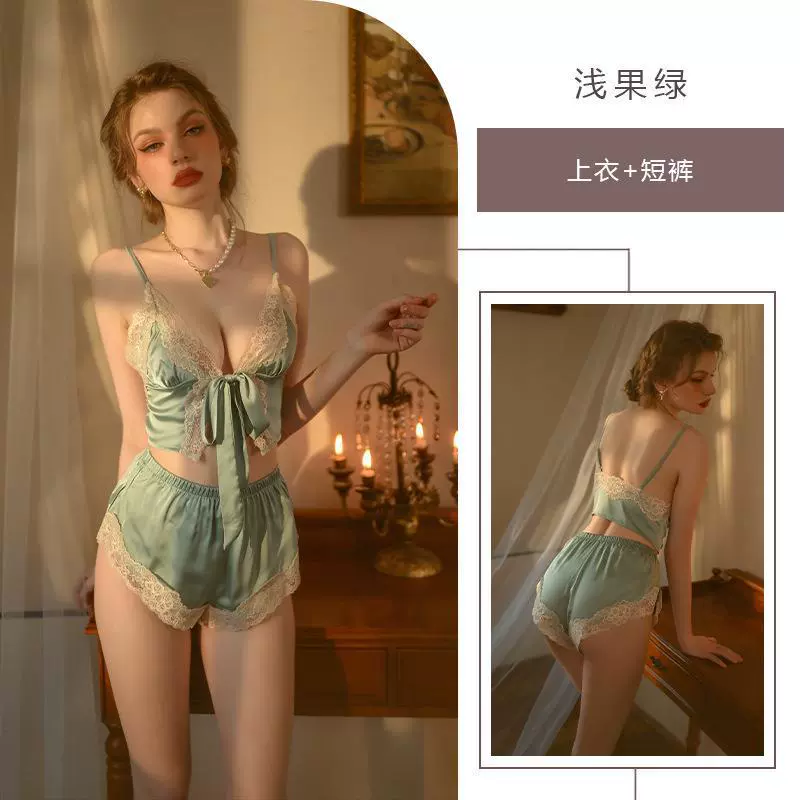 Sexy summer pijama, silk lace set, lifting effect