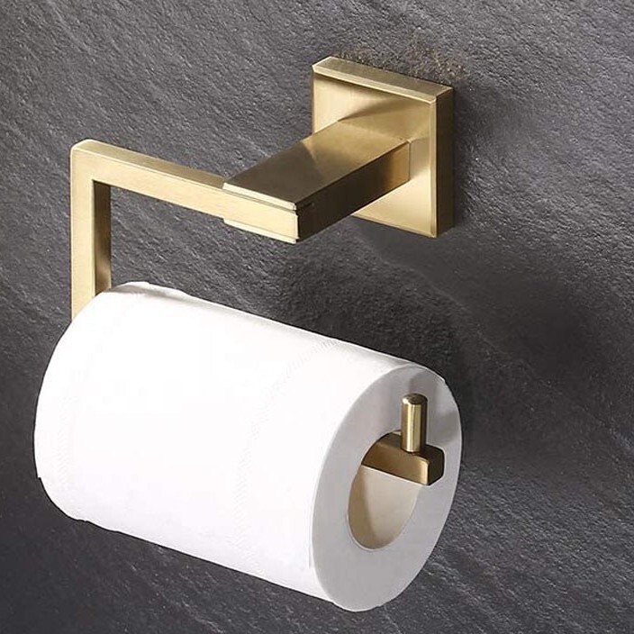 304 stainless steel square tissue holder bathroom toilet paper holder tissue ring square base brushed light