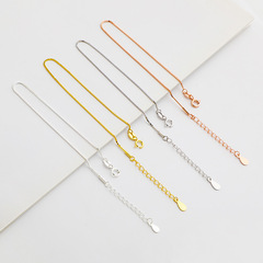 S925純銀螺絲扣手鍊手圈擰扣盒子鏈手鍊DIY串珠配鏈穿心可穿珠子