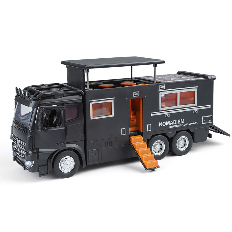 Modelo de coche de aleación Lijiaxin 1:18 Noma Dison RV multifuncional con sonido y luz, modelo de sonido de coche de juguete inercial