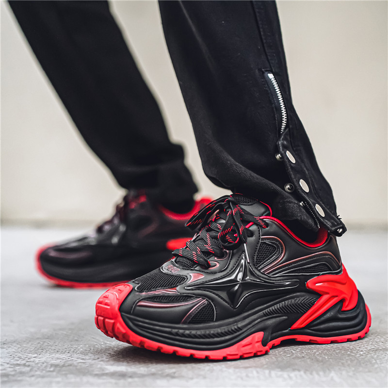 Primavera nueva moda de zapatos de hombre de moda ins suela gruesa zapatos deportivos de nicho coreano zapatos de red de altura