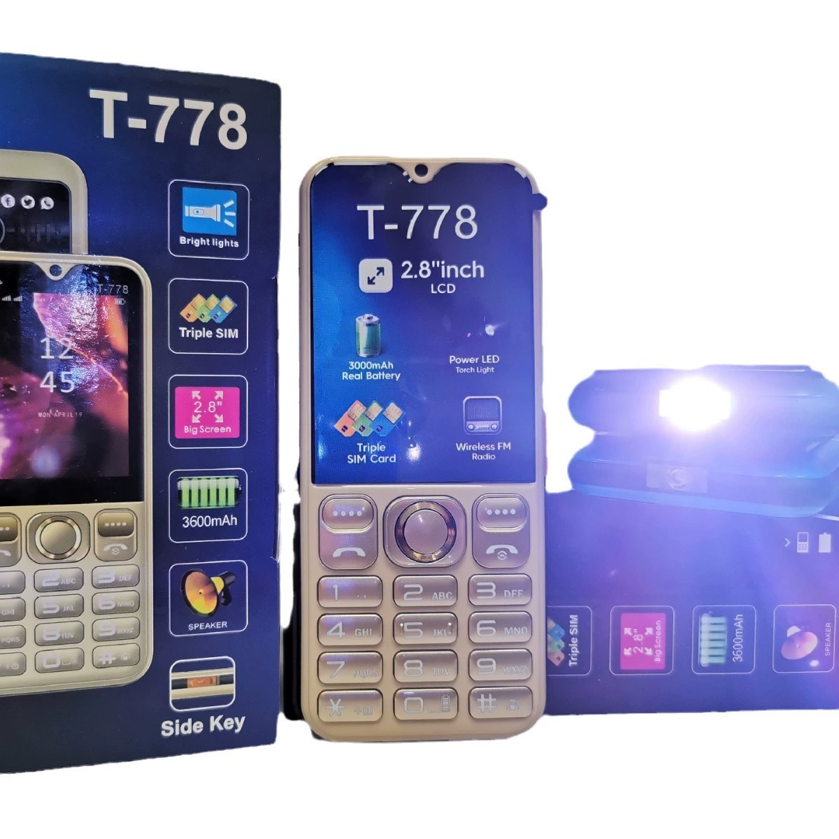2024 New product cross-border explosion T-778 Direct button function machine Student ring network
