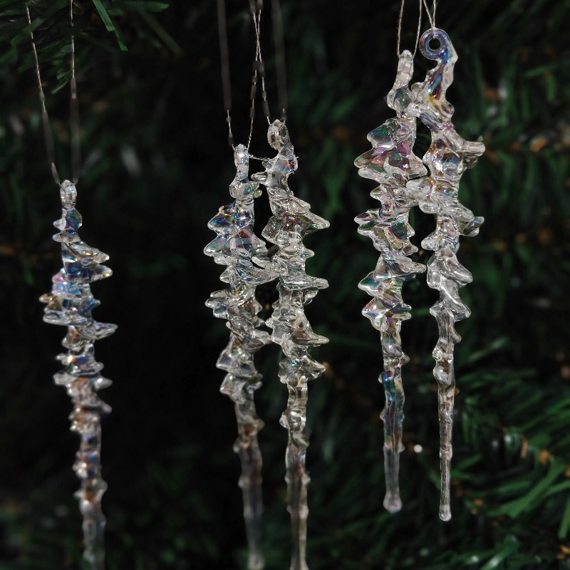 国境を越えたクリスマスの祭り用品の創造的な透明な氷のペンダントの新しいクリスマスツリーの装飾ねじ山のペンダントの木