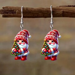 クリスマスアクリル2Dサンタクロースホリデーパーティーイヤリング