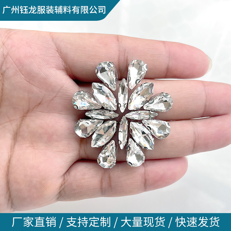 跨境玻璃水钻diy手工钻饰熨烫水晶鞋盒包包礼服白色烫钻水钻胶底