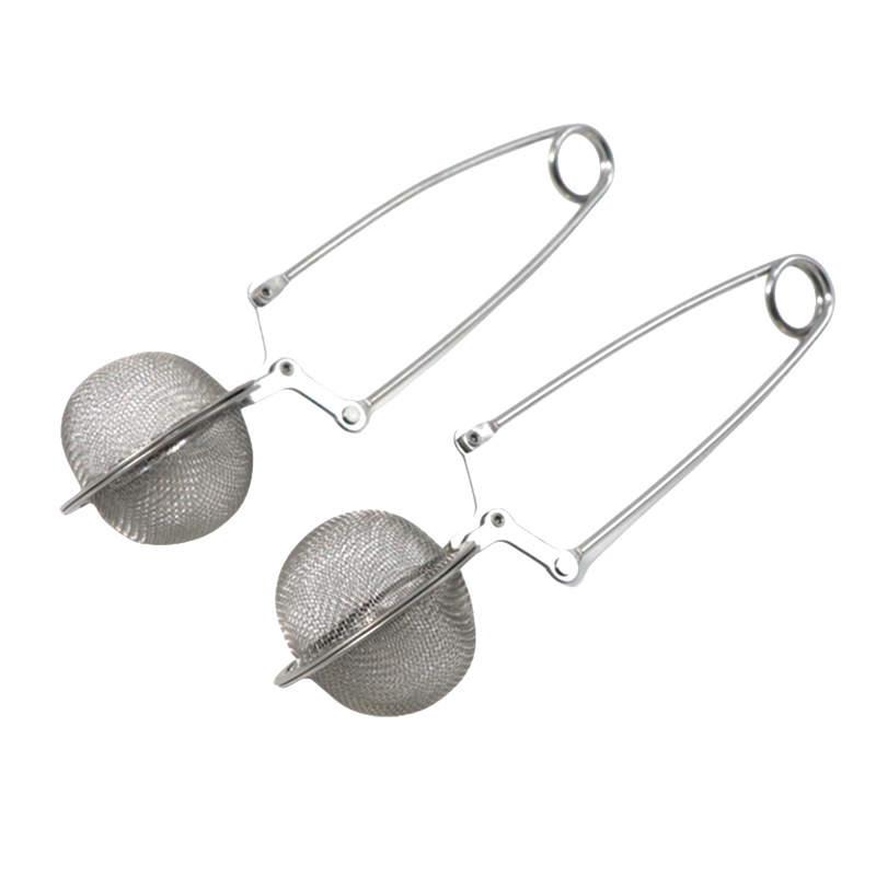Cadena de acero inoxidable mango Bola de té Filtro de té colador de té mango condimento bola 4,5 cm