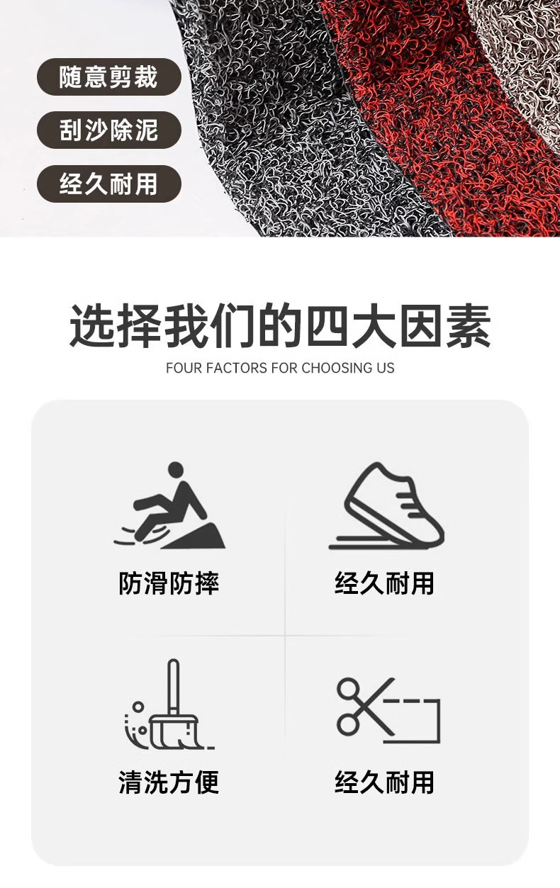 Pvc Entrance Door Mats, Customizable Door Mats, Waterproof and Non-Slip Carpets, Thickened Silk Loop Foot Mats, Foyer Floor Mats