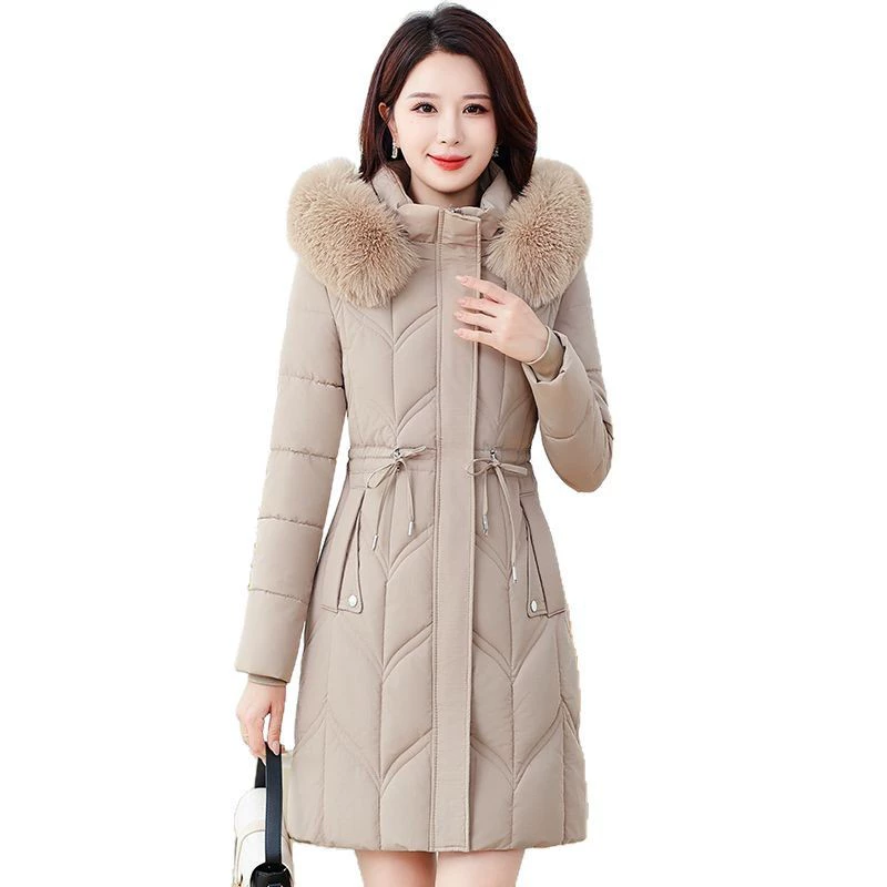 Winter fitted keep warm down jacket with down, feather stuffing, increased thickness