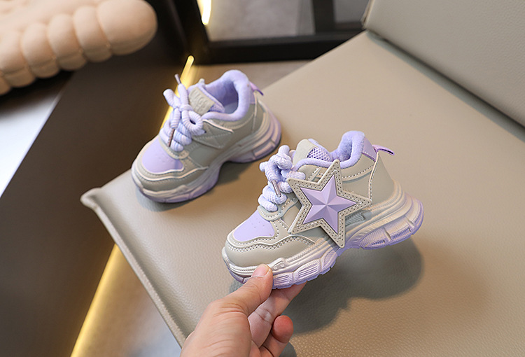 Zapatos deportivos para niños con suela ligera de invierno, edición coreana, dos zapatos de algodón para niños y niñas de 1 a 6 años_voghion.com