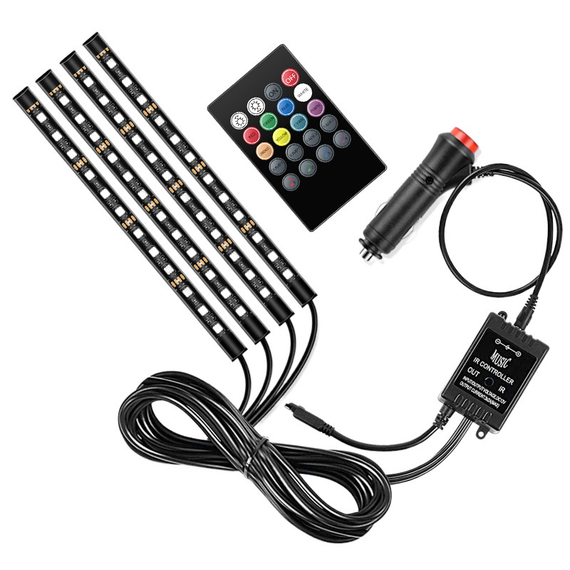 Luz de atmósfera de automóviles USB luz de inducción de control de voz de automóviles lámpara de pie lámpara decorativa