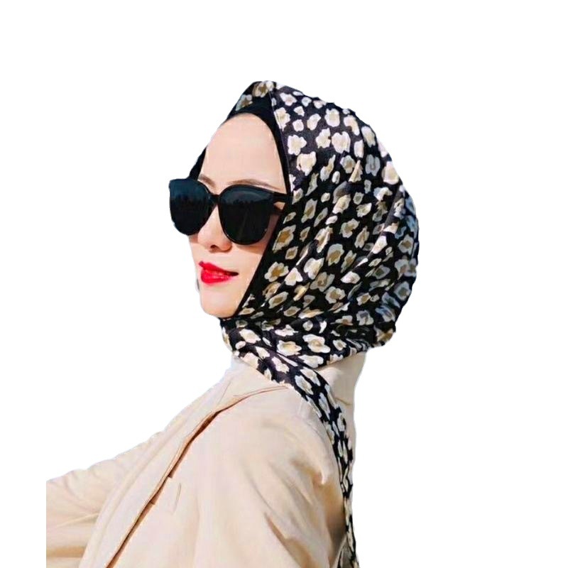 Spring and summer new muslim turban hat gauze imitation satin ribbon sunscreen hat live broadcast popular headband