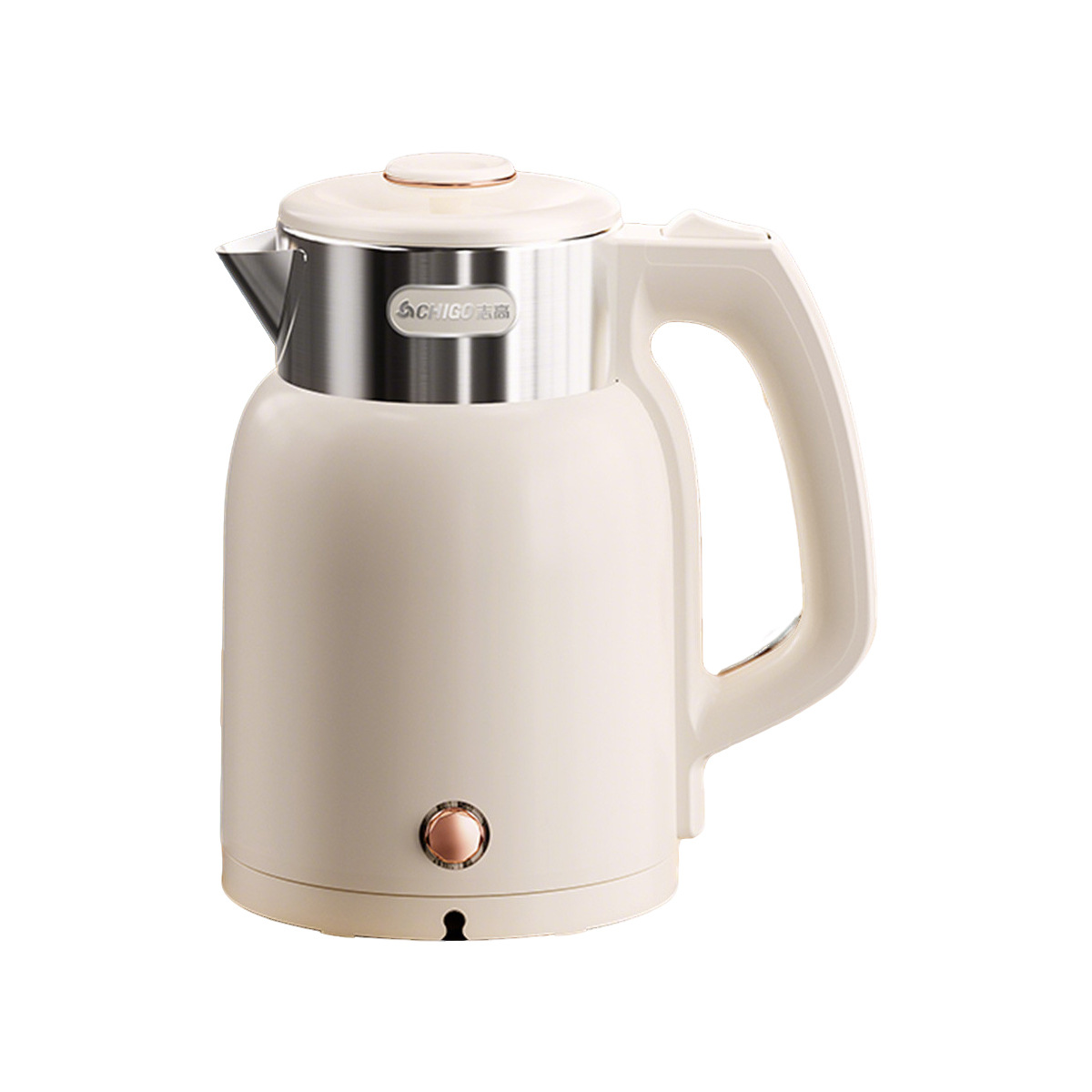Hervidor eléctrico Chigo, hervidor doméstico, doble capa, anti-escaldado, acero inoxidable 304, anti-secado, hervidor de calor automático