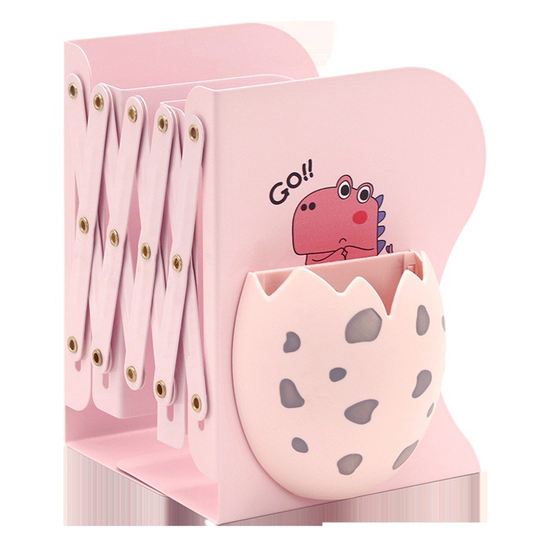 Libro de dinosaurio de dibujos animados soporte de libro retráctil soporte de escritorio plegable almacenamiento libro stretch libro soporte de papelería al por mayor