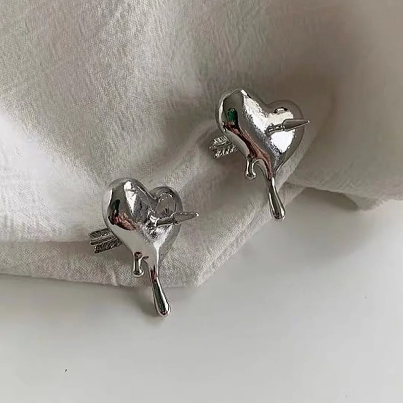 1 Pair Fashion Heart Shape Metal Plating Womenu0027S Ear Studs