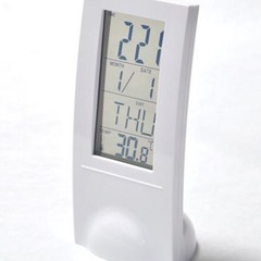 Transparent LED LCD perpetual calendar, thermometer, pure white home alarm clock, fashionable and personalized electronic clock