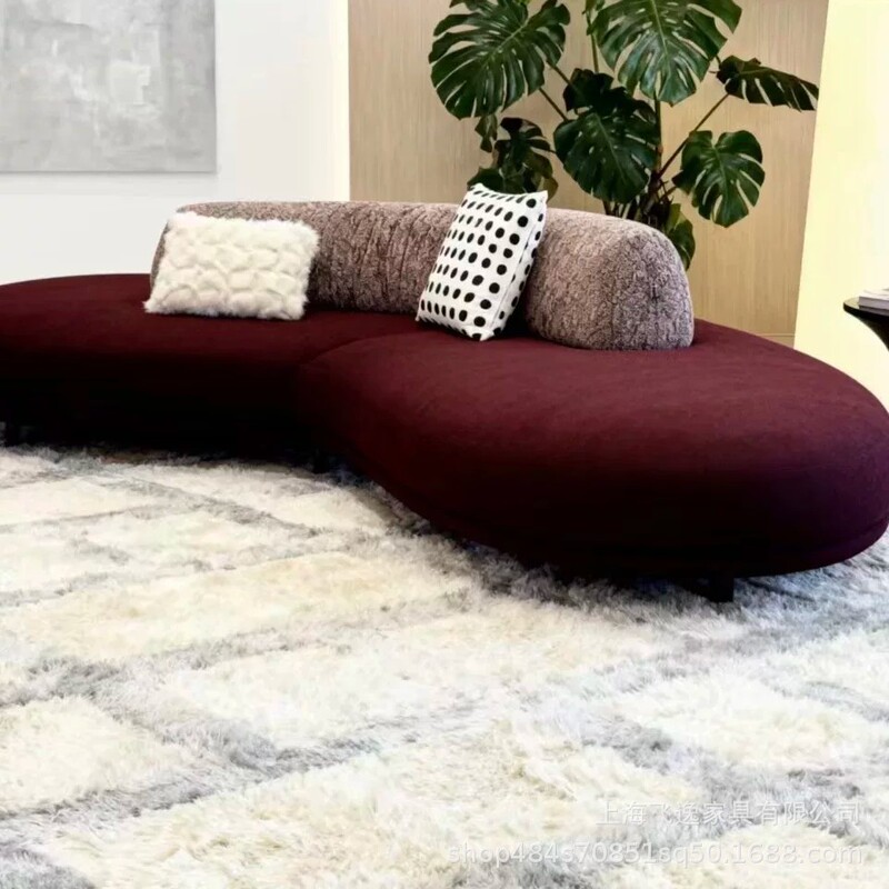Italian-Style Pebble-Shaped Sofa Designer Beauty Salon Reception Area Creative Free Combination Minimalist Curved Sofa Italian-Style Pebble-Shaped Sofa Designer Beauty Salon Reception Area Creative Free Combination Minimalist Curved Sofa