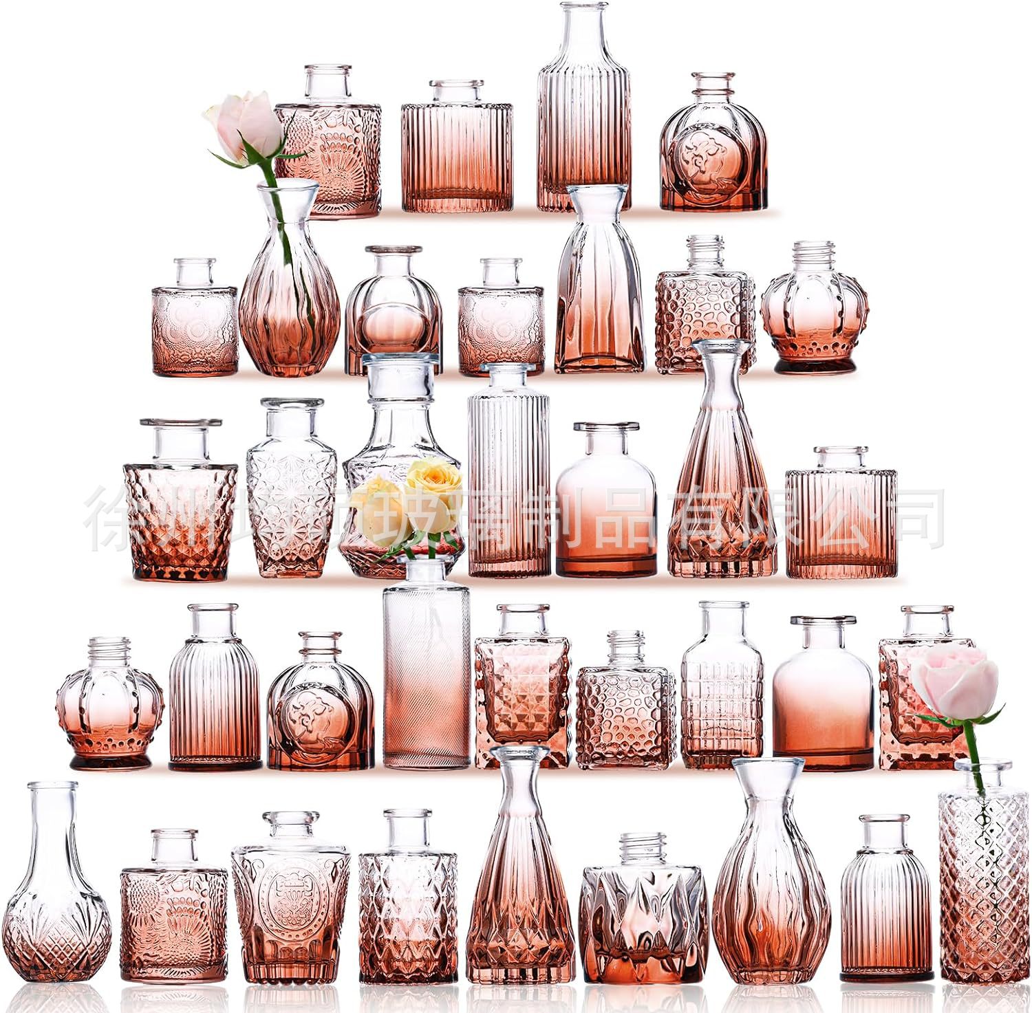 [지중해 꽃병] 36종 세트 (그라디언트 앰버)