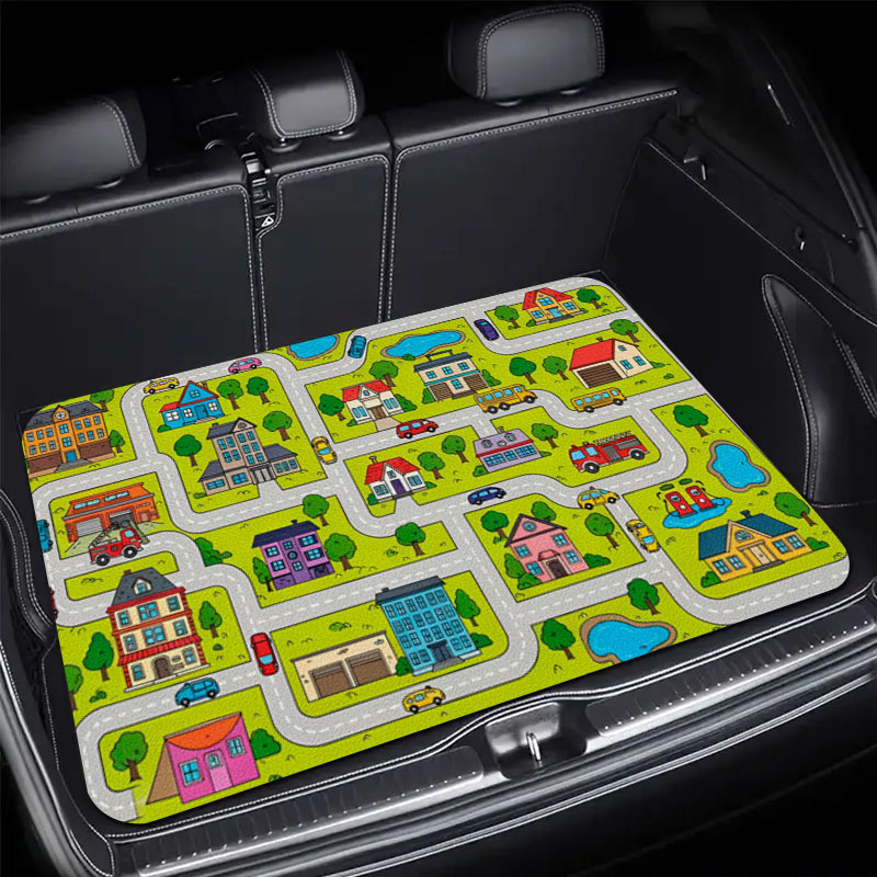 Cross-Border Temu Hot-Selling Creative Car Trunk Mat, Universal for All Seasons, Dirt-Resistant and Easy to Clean Car Interior Mat